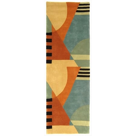 Safavieh 2 ft. 6 in. x 8 ft. Runner Contemporary Rodeo Drive Gold Hand Tufted Rug RD863A-28